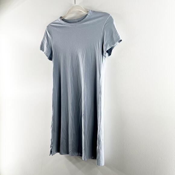 Lululemon Classic Fit Short Sleeve Cotton Mini Dress in Chambray Blue Small - Picture 7 of 7